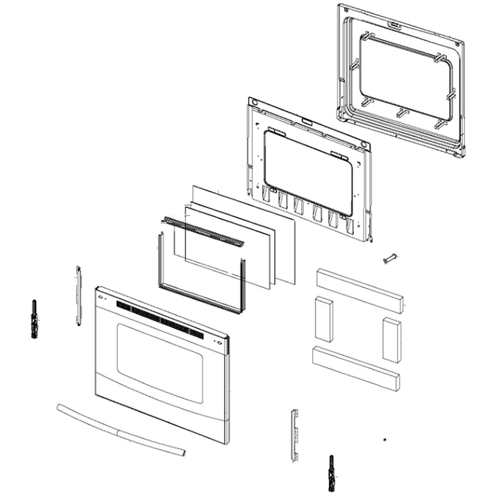 Ensemble de porte de four de cuisinière DG94-00706A