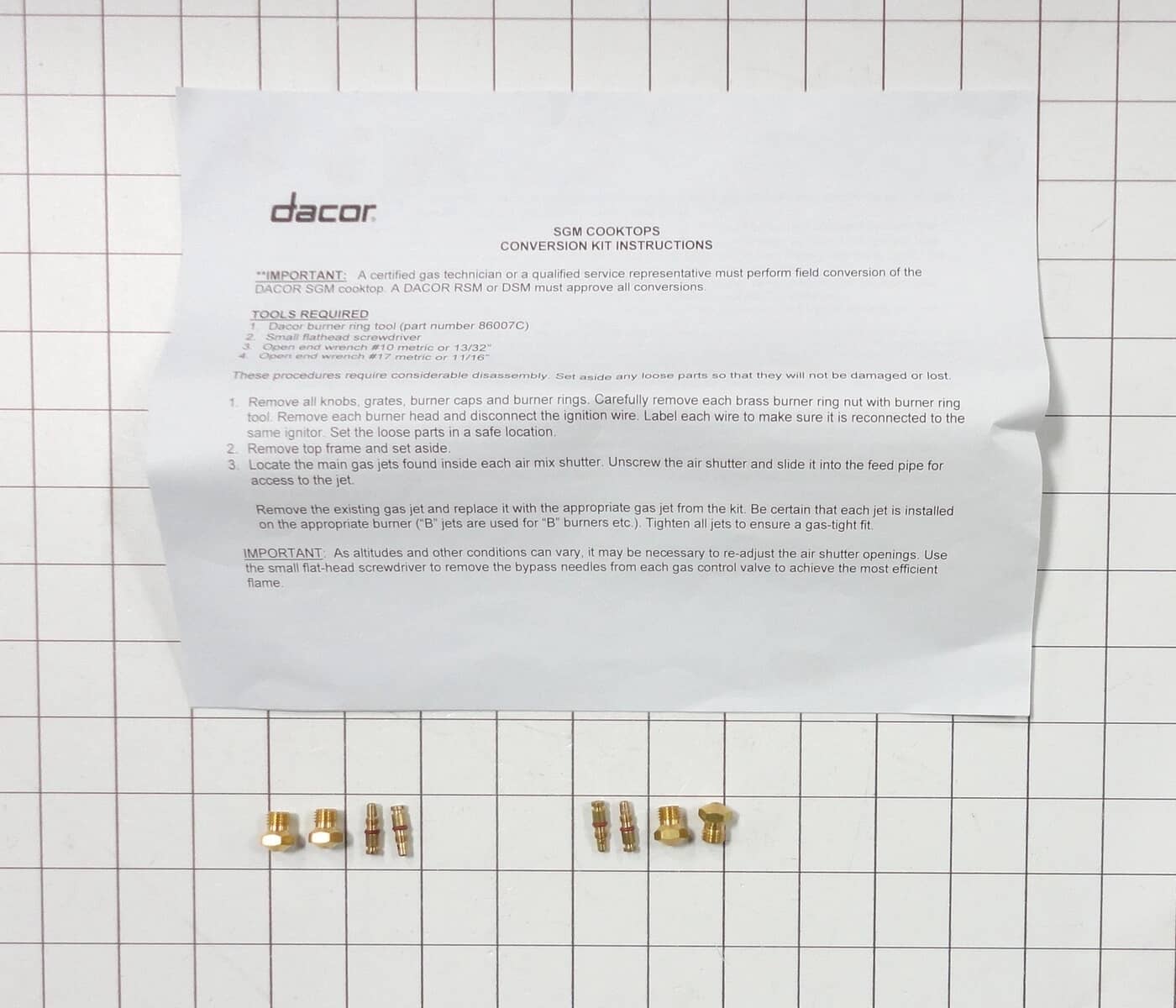 DE81-03006A Svc Conversion Kit Ng Sealev