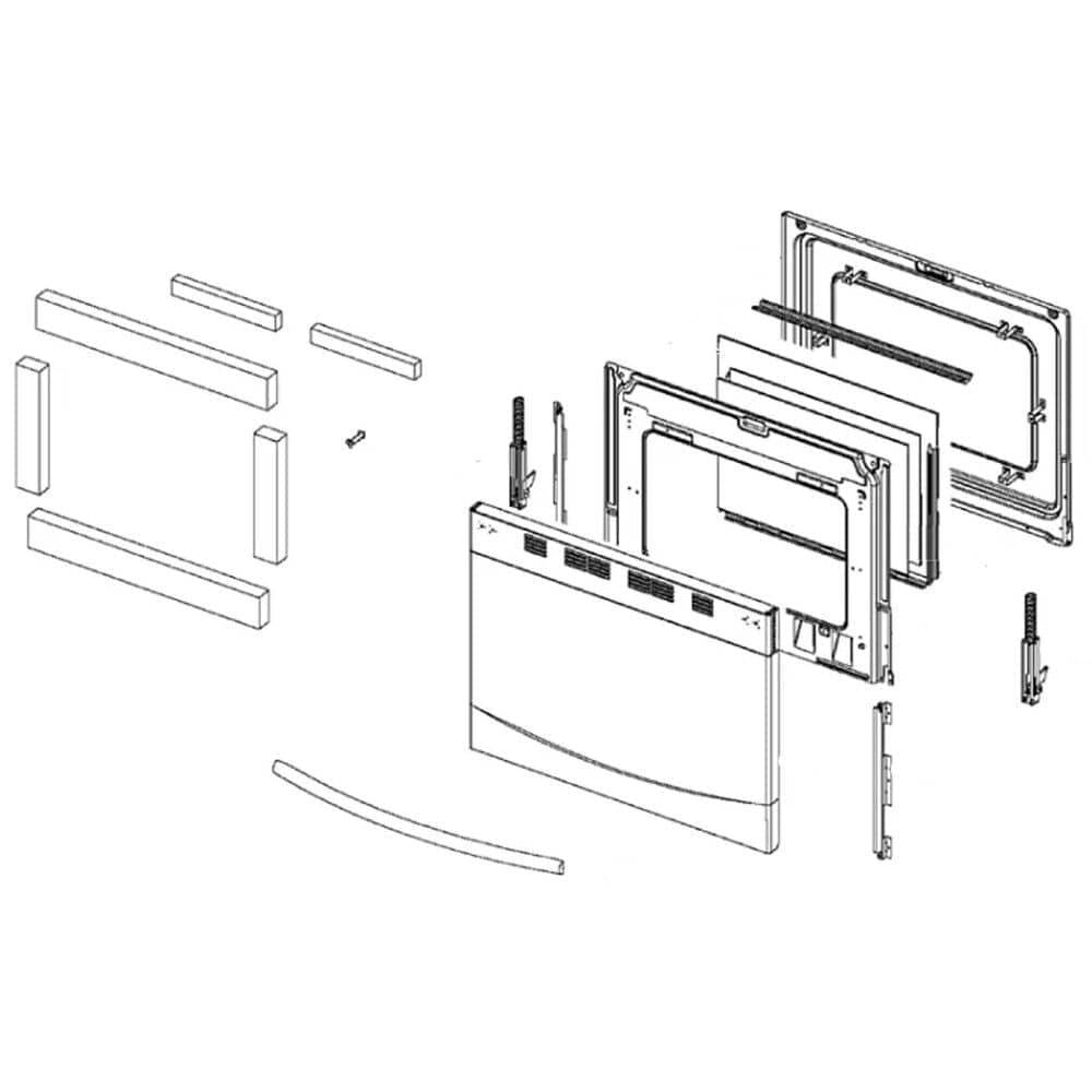 Samsung DG94-00758B Range Oven Door Assembly