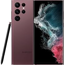 Samsung Galaxy S22 Ultra 5G SM3S908UDRAXAA - Factory Unlocked, Burgundy, 128GB Storage, Snapdragon 8 Gen 1