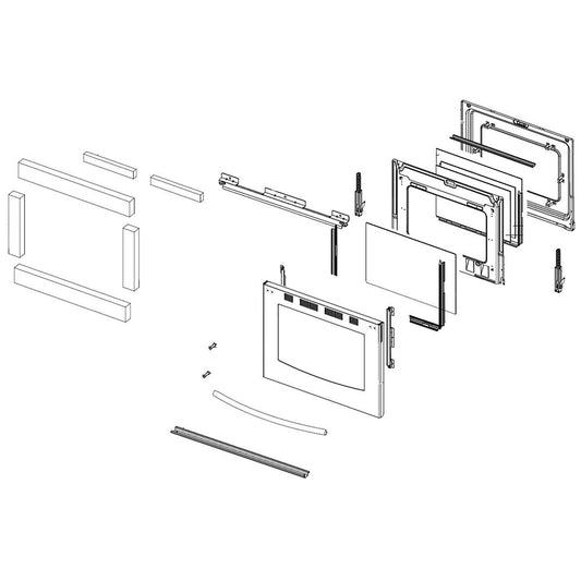 Samsung DG94-00940D Range Oven Door Assembly - Samsung Parts USA