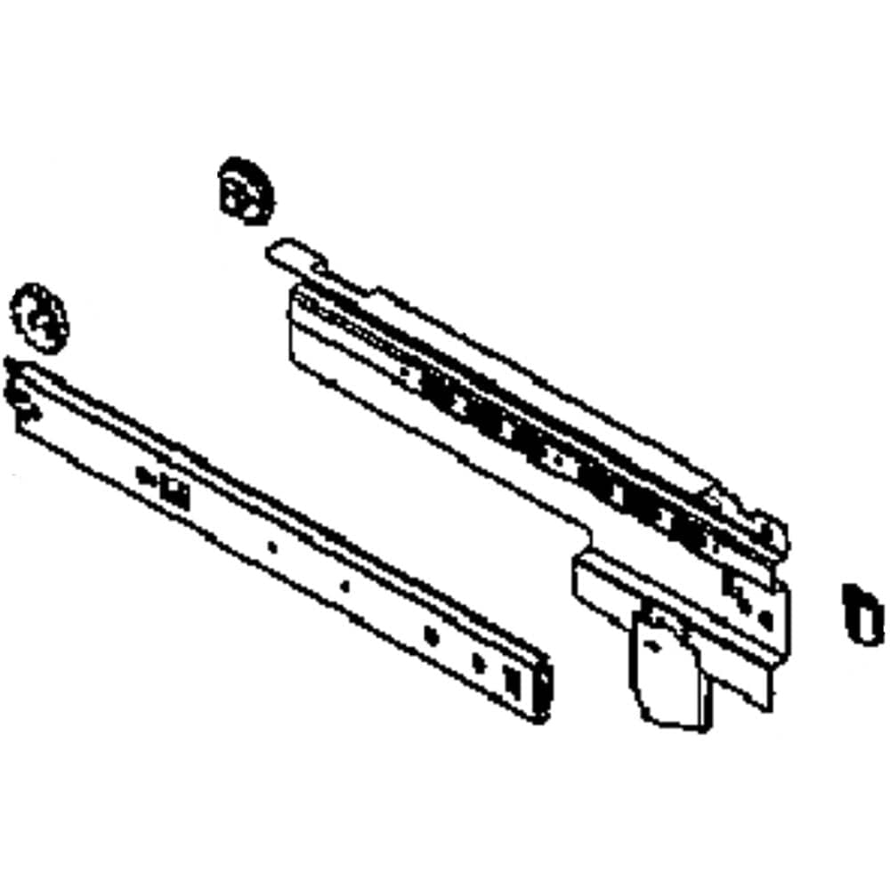 Samsung DA97-10594C Refrigerator Freezer Basket Slide Rail, Left