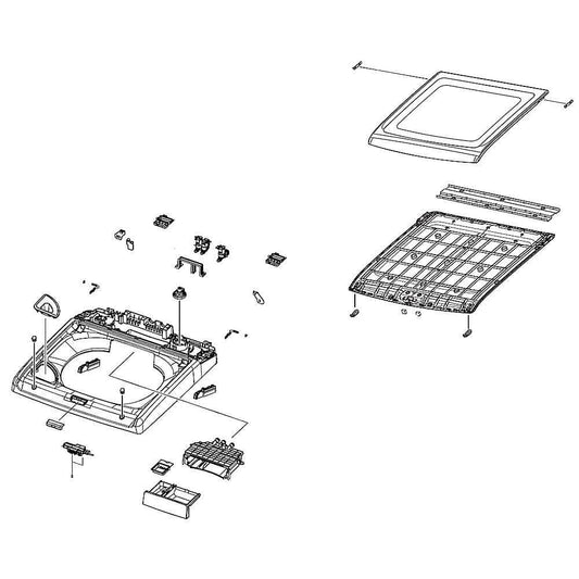 Ensemble supérieur semi-couvercle DC97-20481C
