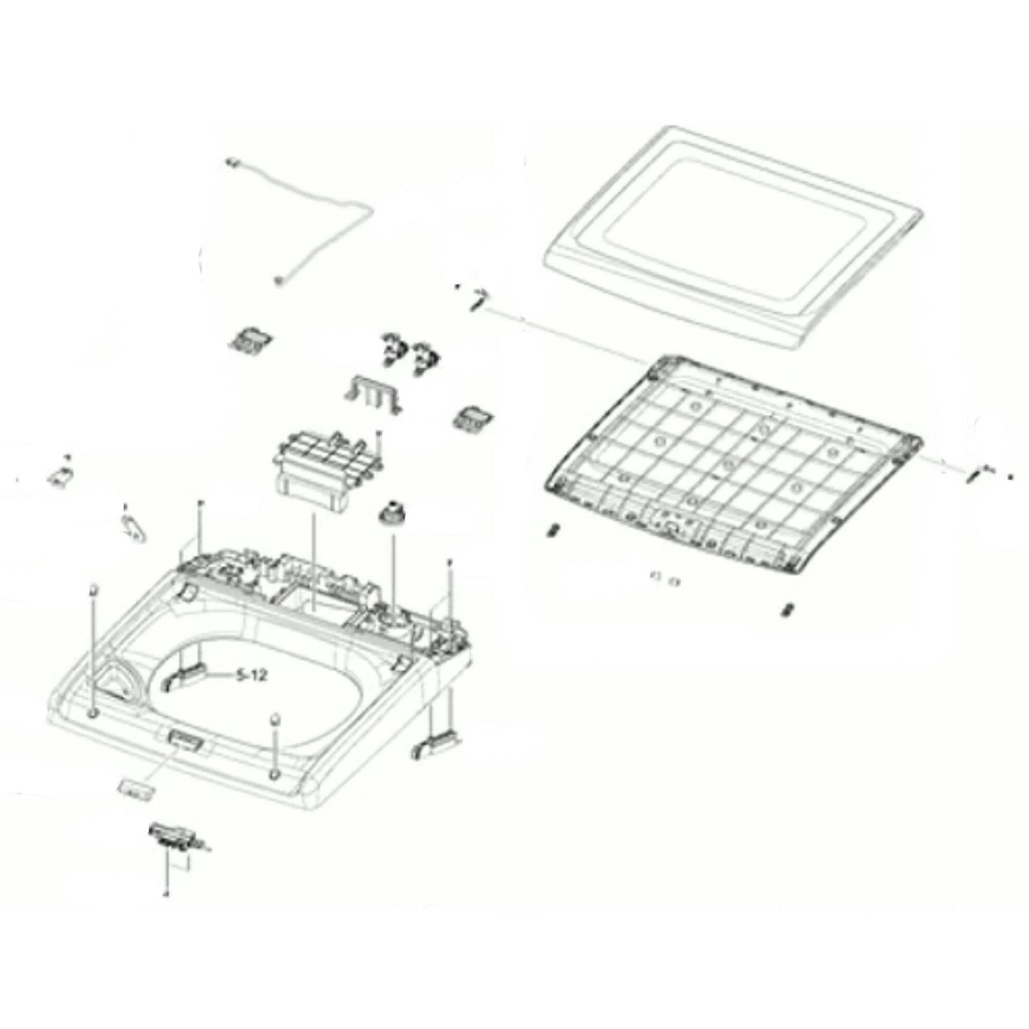DC97-20481H Assemblage du couvercle supérieur semi-circulaire