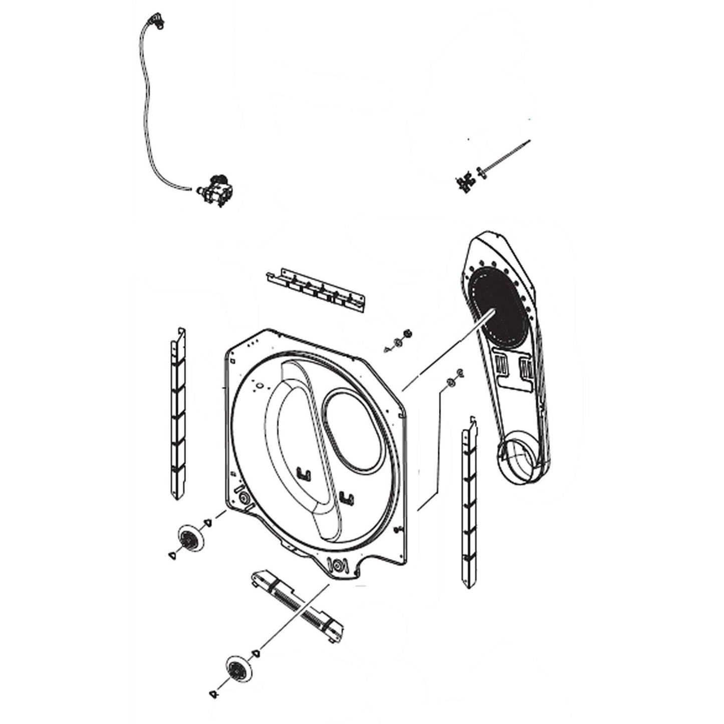 DC97-21492B ASSEMBLAGE ARRIÈRE DU TAMBOUR; DV6000R, GAZ