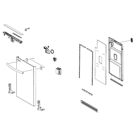 Ensemble de porte de lave-vaisselle Samsung DD82-01374B