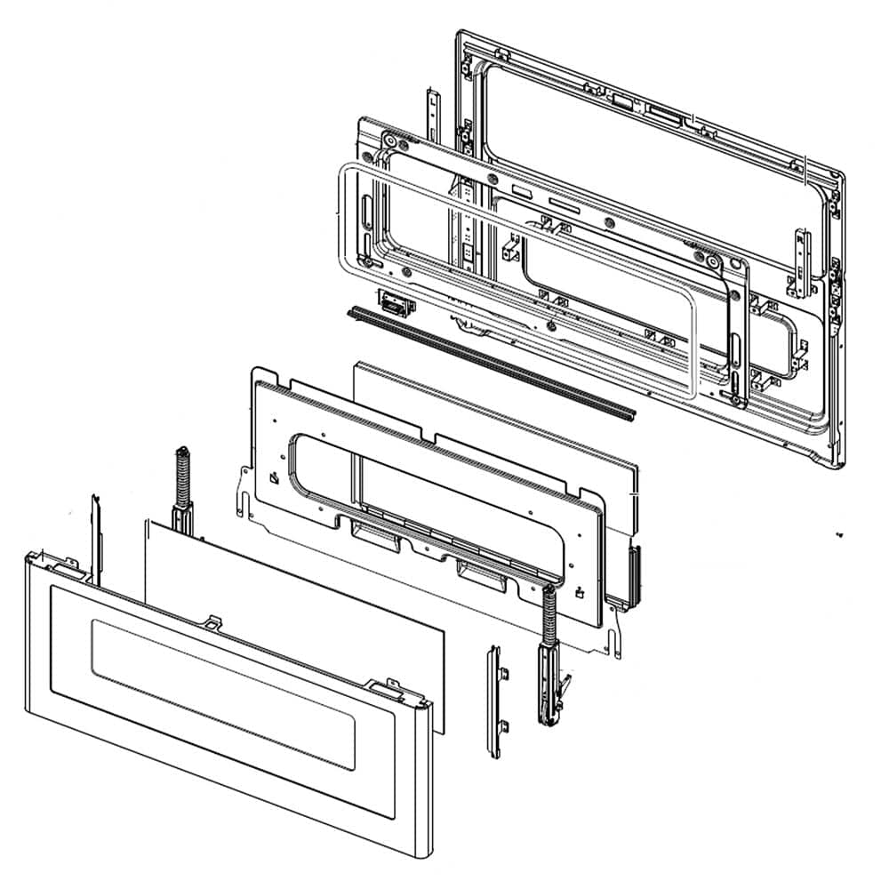Ensemble de porte de four inférieur de cuisinière Samsung DG94-01275A