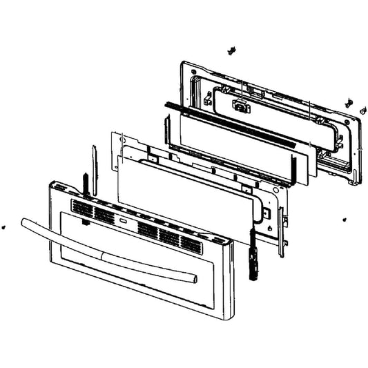 Ensemble de porte de four supérieur pour cuisinière Samsung DG94-01395A
