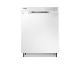 Lave-vaisselle encastrable Samsung DW80J3020UW/AC 24 pouces, commandes frontales, cuve en acier inoxydable - Blanc