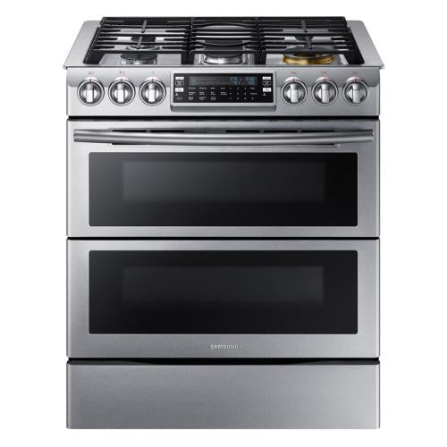 Cuisinière intelligente autonettoyante à gaz Samsung NX58K9850SS/AA de 5,8 pi³ (5,8 pi³) Flex Duo