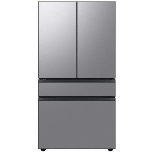 Réfrigérateur Samsung RF23BB8600QLAA de 23 pi³, 4 portes, à portes françaises flexibles, avec panneaux personnalisables, carafe à remplissage automatique et compresseur à inverseur numérique.