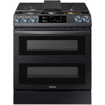 Cuisinière à gaz intelligente encastrable Samsung NX60T8751SG/AA de 6 pi³, en acier inoxydable noir