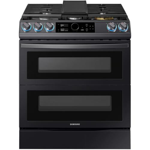 Cuisinière à gaz intelligente encastrable Samsung NX60T8751SG/AA de 6 pi³, en acier inoxydable noir