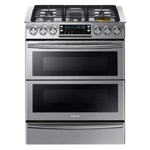 Cuisinière à convection biénergie autonettoyante Samsung NY58J9850WS/AC de 5,8 pi³, four double encastrable, acier inoxydable