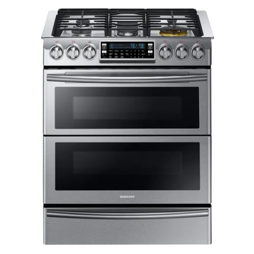 Cuisinière à convection biénergie autonettoyante Samsung NY58J9850WS/AC de 5,8 pi³, four double encastrable, acier inoxydable
