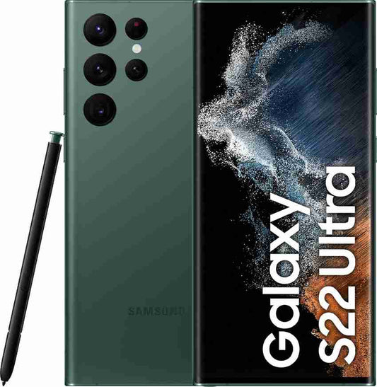 Samsung Galaxy S22 Ultra 5G SM3S908UZGEXAA - Factory Unlocked, Green, 512GB Storage, AI Ultra Night Mode