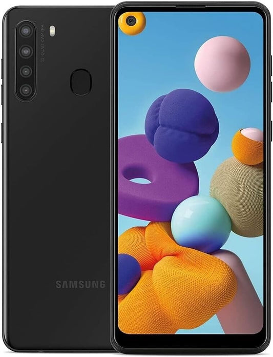 Samsung Galaxy A21 SM-A215 - Débloqué, noir, 32 Go de stockage, mode Super Nuit IA