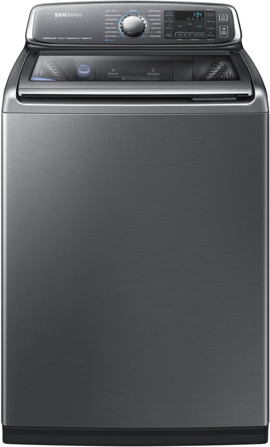 Laveuse à chargement par le haut Samsung WA52J8700AP/AA de 5,2 pi³ avec Active Wash Platinum
